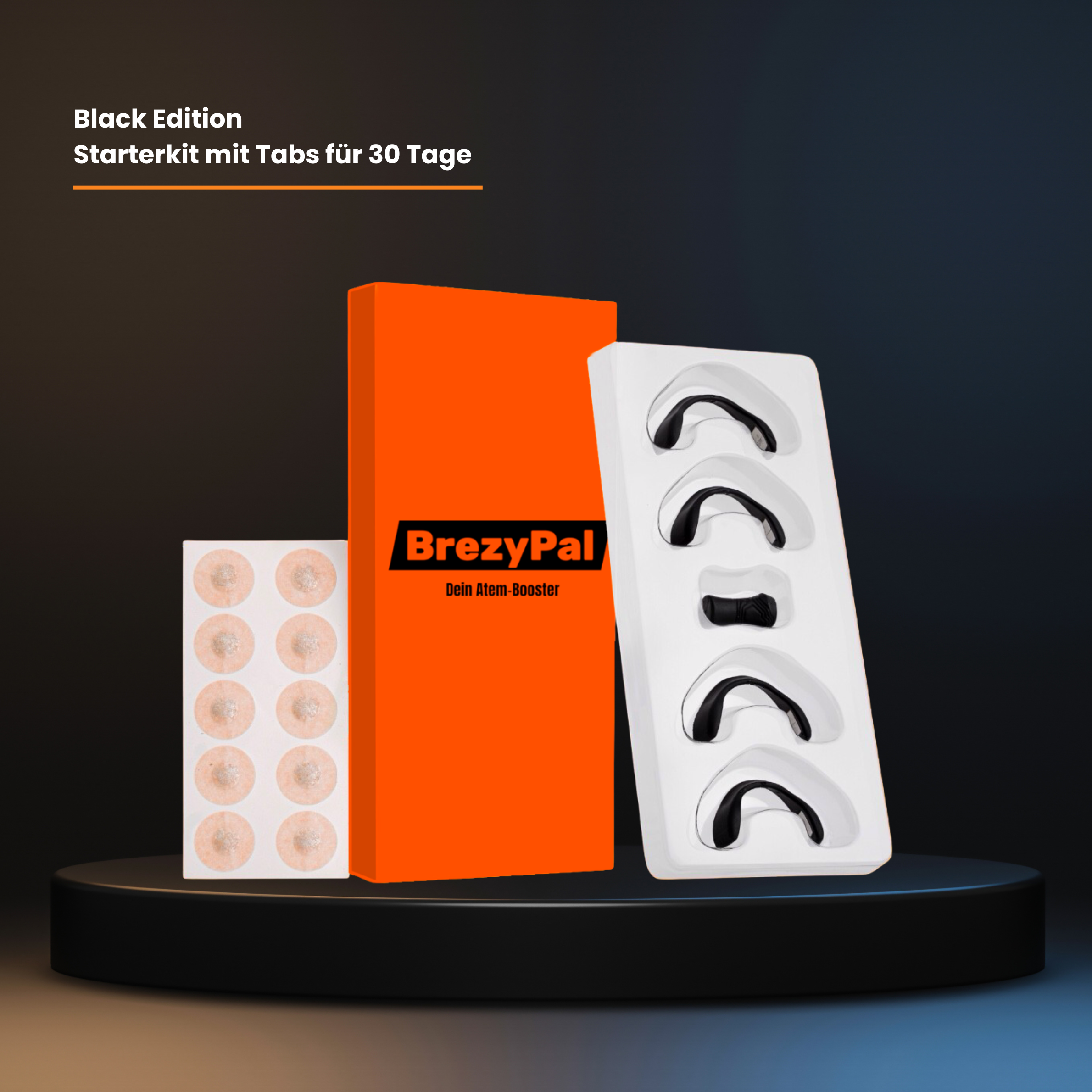 BrezyPal Starterkit mit schwarzen magnetischen Nasenklammern und Tabs